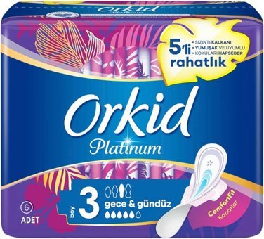 Orkid Platinum İnce 6'lı Hijyenik Ped 1 Adet