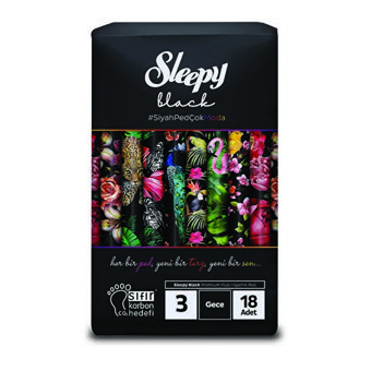 Sleepy Black Premium Plus İnce 18'li Hijyenik Ped 1 Adet