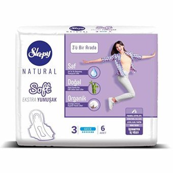 Sleepy Natural Soft Ekstra Organik İnce 6'lı Hijyenik Ped 1 Adet