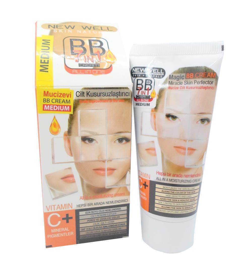 New Well Skin Naturals 7 in 1 Tüm Ciltler İçin Işıltılı BB Krem Orta Ton