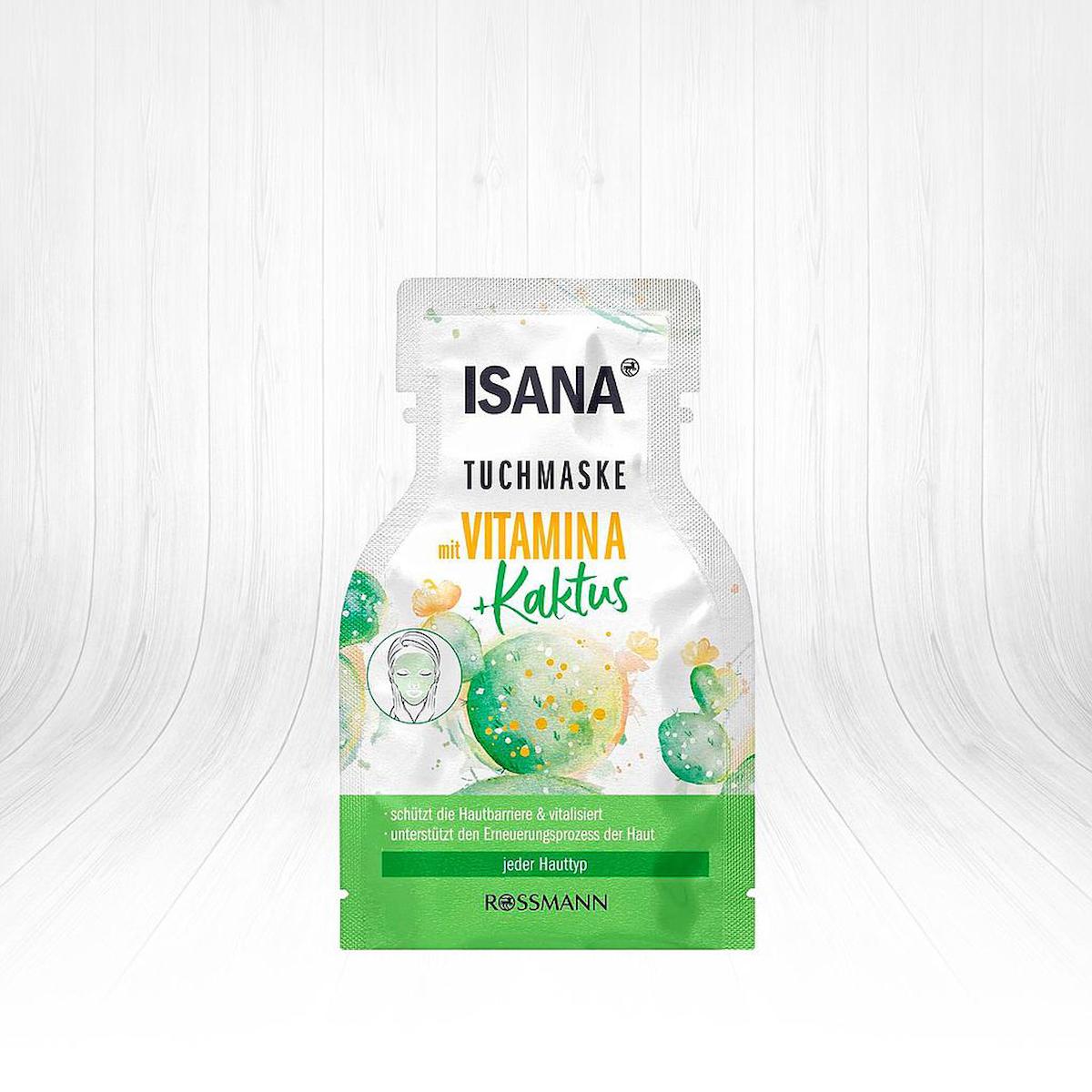 Isana mit Vitamin A+Kaktus Kağıt Yüz Maskesi 1 Adet