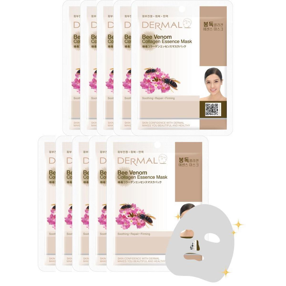 Dermal Collagen Essence Arı Zehri Kolajen Özlü Kağıt Yüz Maskesi 10 Adet