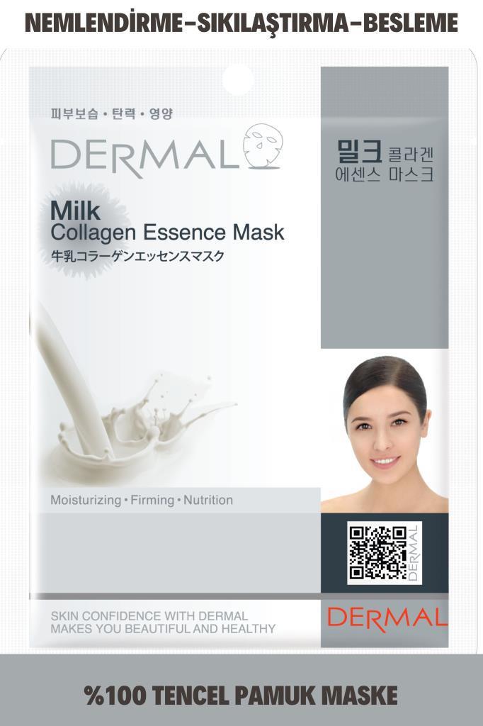 Dermal Collagen Essence Süt Özlü Nemlendirici Kağıt Yüz Maskesi 23 gr