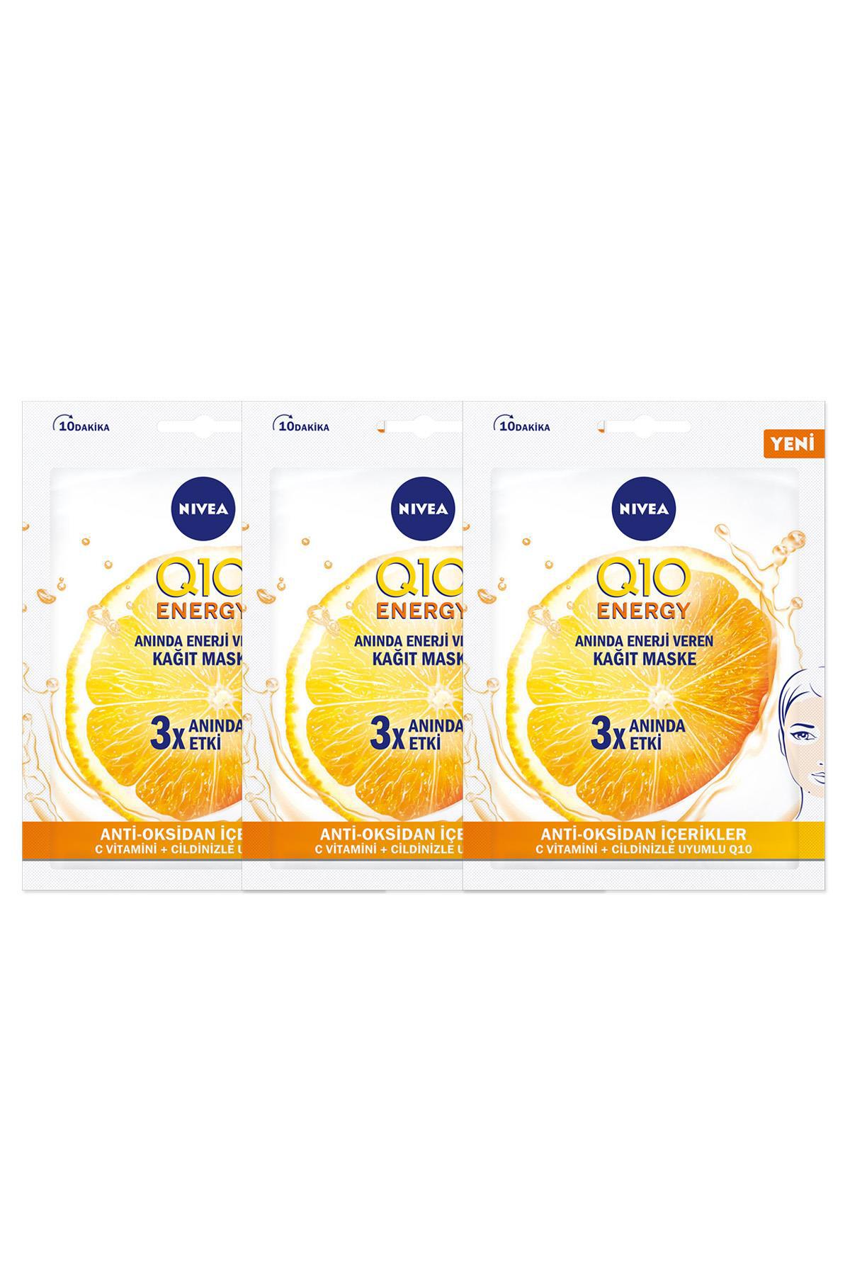 Nivea Q10 Energy Kağıt Yüz Maskesi 3 Adet