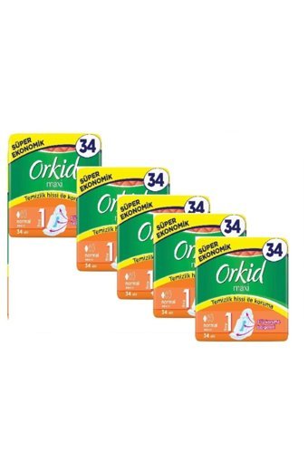 Orkid Maxi İnce 34'lü Hijyenik Ped 5 Adet