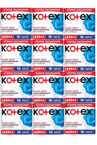 Kotex Ultra İnce 18'li Hijyenik Ped 12 Adet