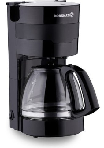 Korkmaz A5576 Elektra Plastik Filtreli Karaf 1.25 L Hazne Kapasiteli 10 Fincan 800 W Siyah Filtre Kahve Makinesi