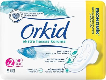 Orkid Extra Hassas Koruma İnce 8'li Hijyenik Ped 1 Adet