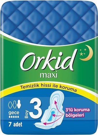 Orkid Maxi İnce 7'li Hijyenik Ped 1 Adet