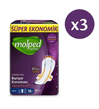 Molped SuperNight İnce 48'li Hijyenik Ped 1 Adet