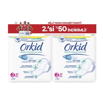 Orkid Ekstra Hassas Cesaret Paketi İnce 32'li Hijyenik Ped 3 Adet