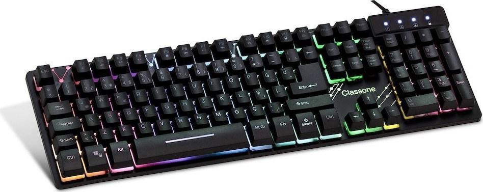 Classone RGB10 Türkçe Q RGB 102 Tuşlu Kablolu Siyah Normal Klavye