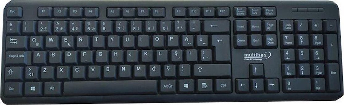 Multibox MBOF-100 Türkçe Q 105 Tuşlu Kablolu Siyah Normal Klavye