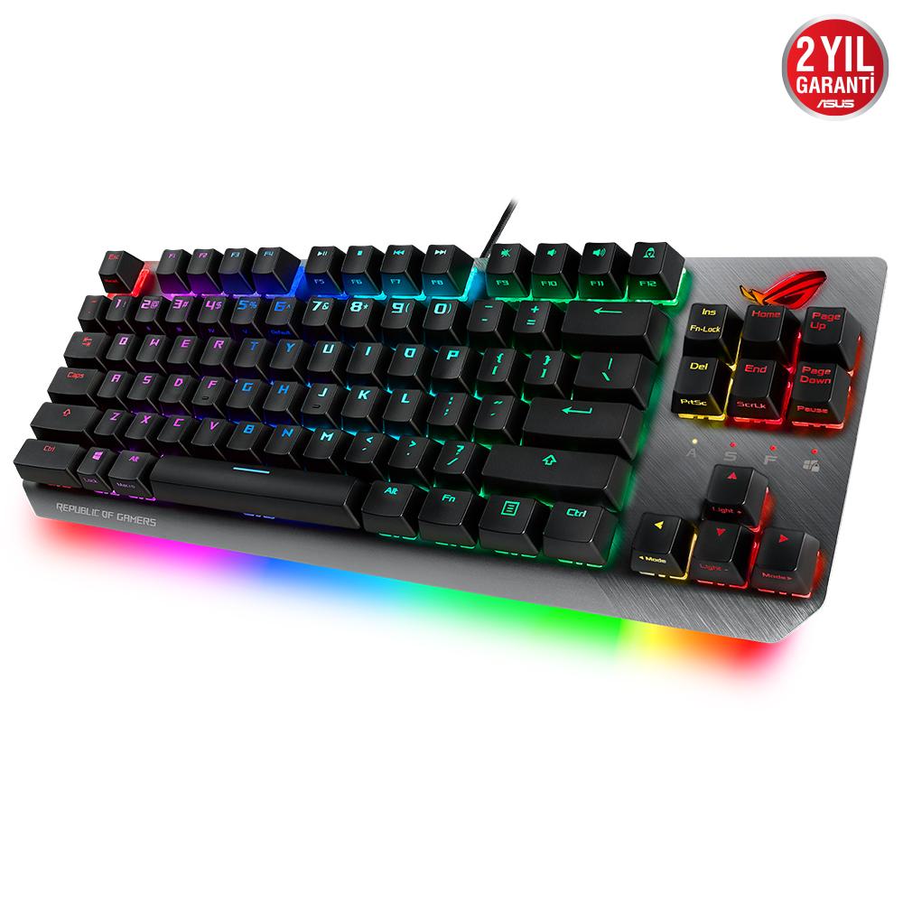 Asus Rog Strix Türkçe RGB 104 Tuşlu Kablolu Siyah Bilek Destekli Mekanik Gaming Klavye