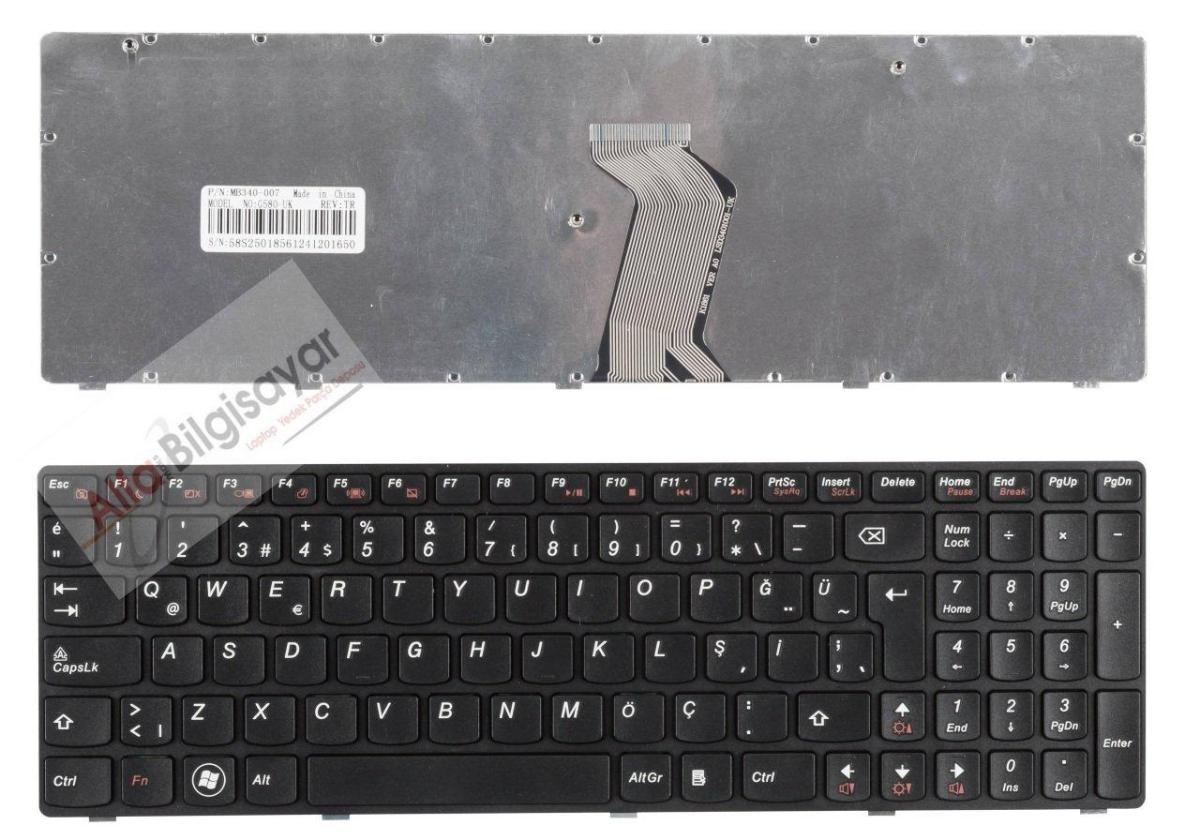 Lenovo B570 B570e V570 V570c v580 B590 Z570 Z575 Türkçe Q 104 Tuşlu Kablolu Siyah Normal Klavye