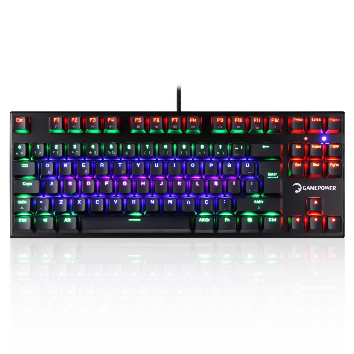 Gamepower Warlock Türkçe Q 104 Tuşlu Red Switch Kablolu Siyah Mekanik Klavye