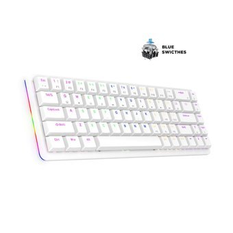 Rampage GK61 Türkçe 88 Tuşlu Blue Switch Kablolu Beyaz Mekanik Gaming Klavye