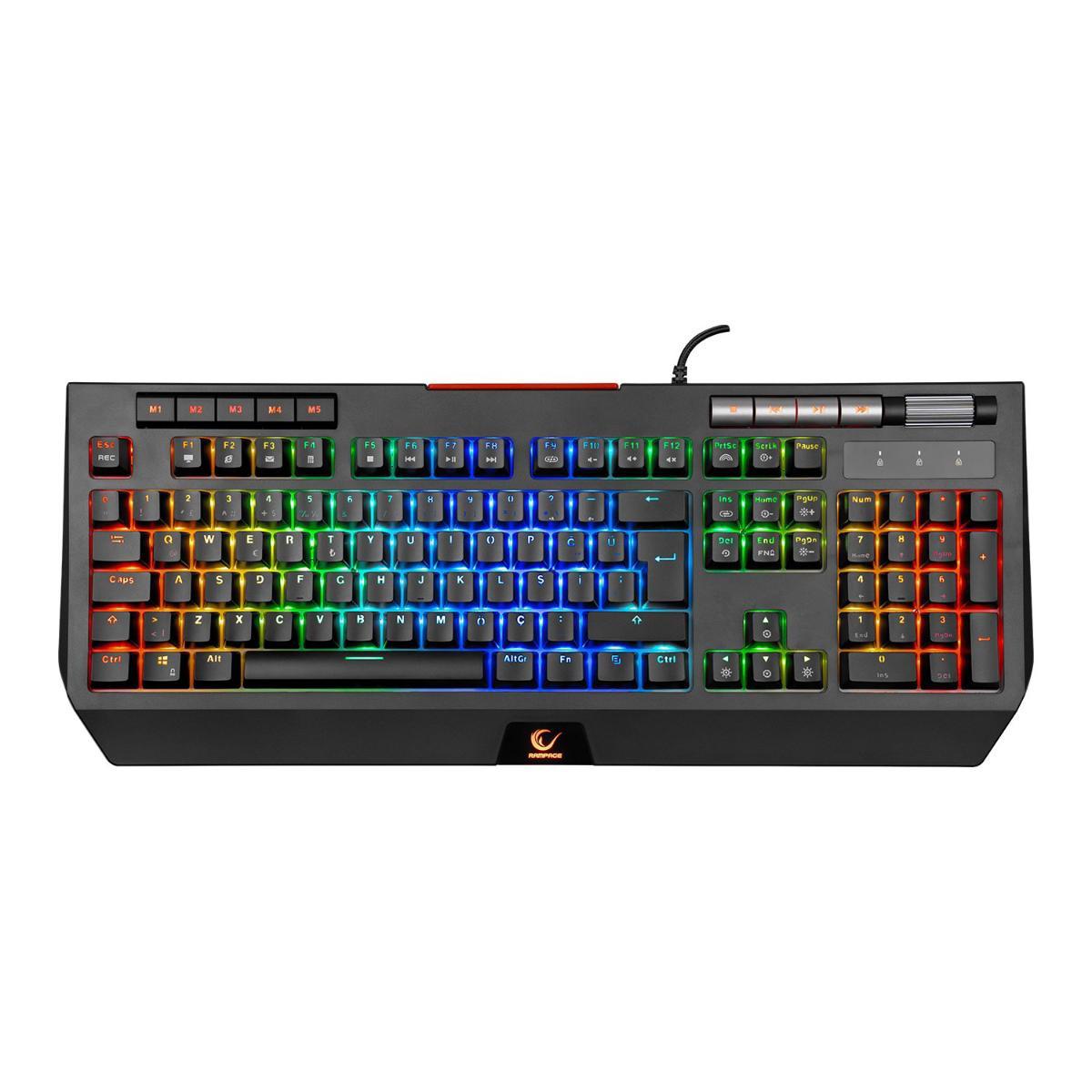 Rampage KB-R105 Türkçe Q RGB 104 Tuşlu Blue Switch Makrolu Kablolu Siyah Gaming Klavye