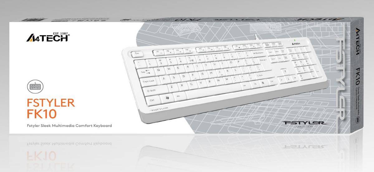 A4tech FK10 Türkçe Q 108 Tuşlu Kablolu Beyaz Normal Klavye