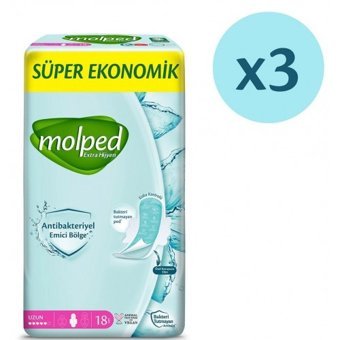 Molped Extra İnce 18'li Hijyenik Ped 3 Adet