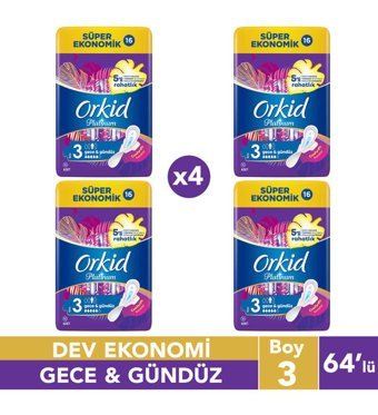 Orkid Platinum İnce 64'lü Hijyenik Ped 3 Adet