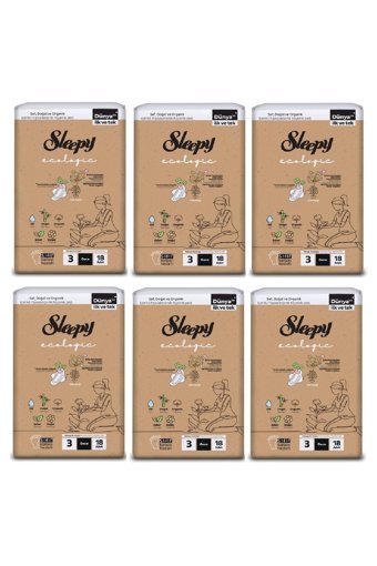 Sleepy Ecologic Premium Plus İnce 18'li Hijyenik Ped 6 Adet
