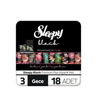 Sleepy Black İnce 18'li Hijyenik Ped 6 Adet