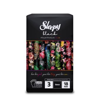 Sleepy Black Premium Plus İnce 18'li Hijyenik Ped 6 Adet