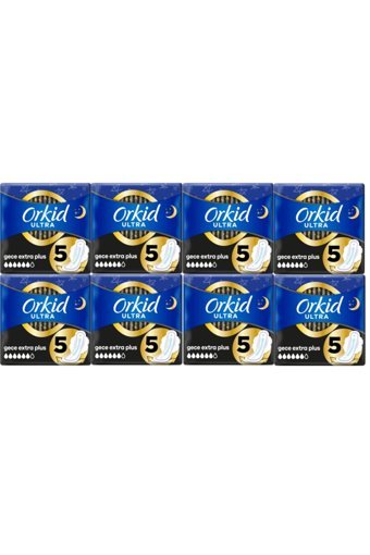 Orkid Extra Plus İnce 5'li Hijyenik Ped 8 Adet