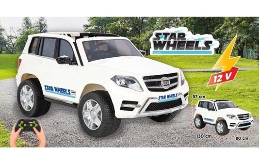 Pilsan Star Wheels 12 V Üstü Açık Tek Kişilik Akülü Jip Beyaz