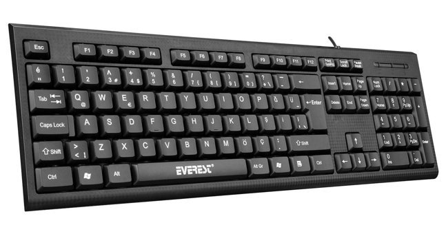 Everest KB-871U Türkçe Q 104 Tuşlu Kablolu Siyah Normal Klavye