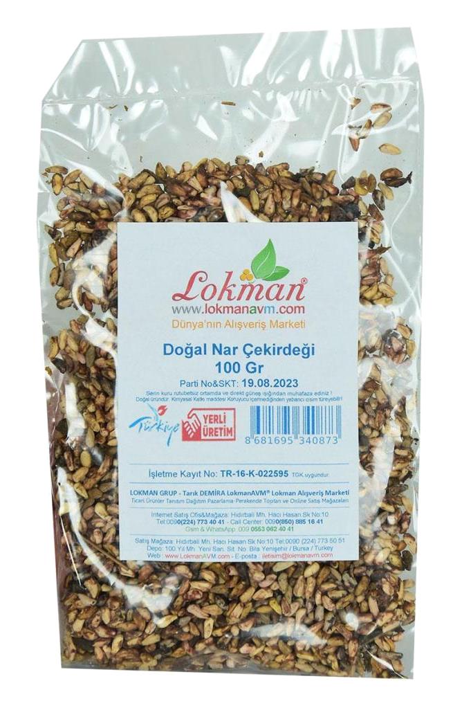 Lokman Avm Doğal Öğütülmemiş Tane Nar Çekirdeği Tane 100 gr