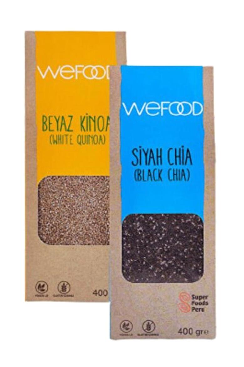 Wefood Vegan Toz Beyaz Kinoa + Siyah Chia 2 x 400 gr