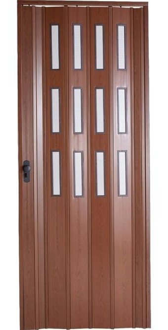 Sarpaş Akordiyon Kapı 177x186 Ceviz Camlı 12 mm Katlanır Akordeon PVC