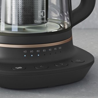 Electrolux E7GK1-8BP Cam 1.7 lt 1000 W Işıklı Modern Siyah Kettle