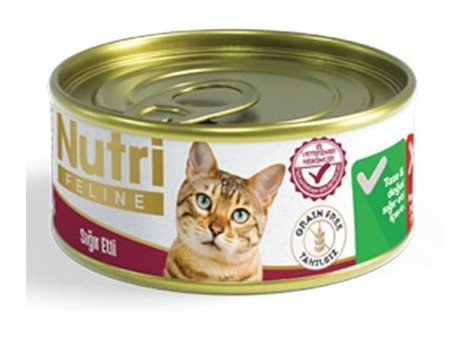 Nutri Feline Sığır Etli Yetişkin Yaş Kedi Maması 24x85 gr