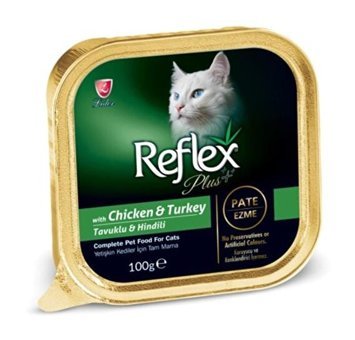 Reflex Plus Pate Hindi Etli - Tavuklu Yetişkin Yaş Kedi Maması 100 gr