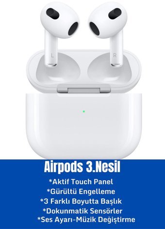 Bakeey Airpods 3. Nesil 5.0 Kulak İçi Bluetooth Kulaklık Beyaz