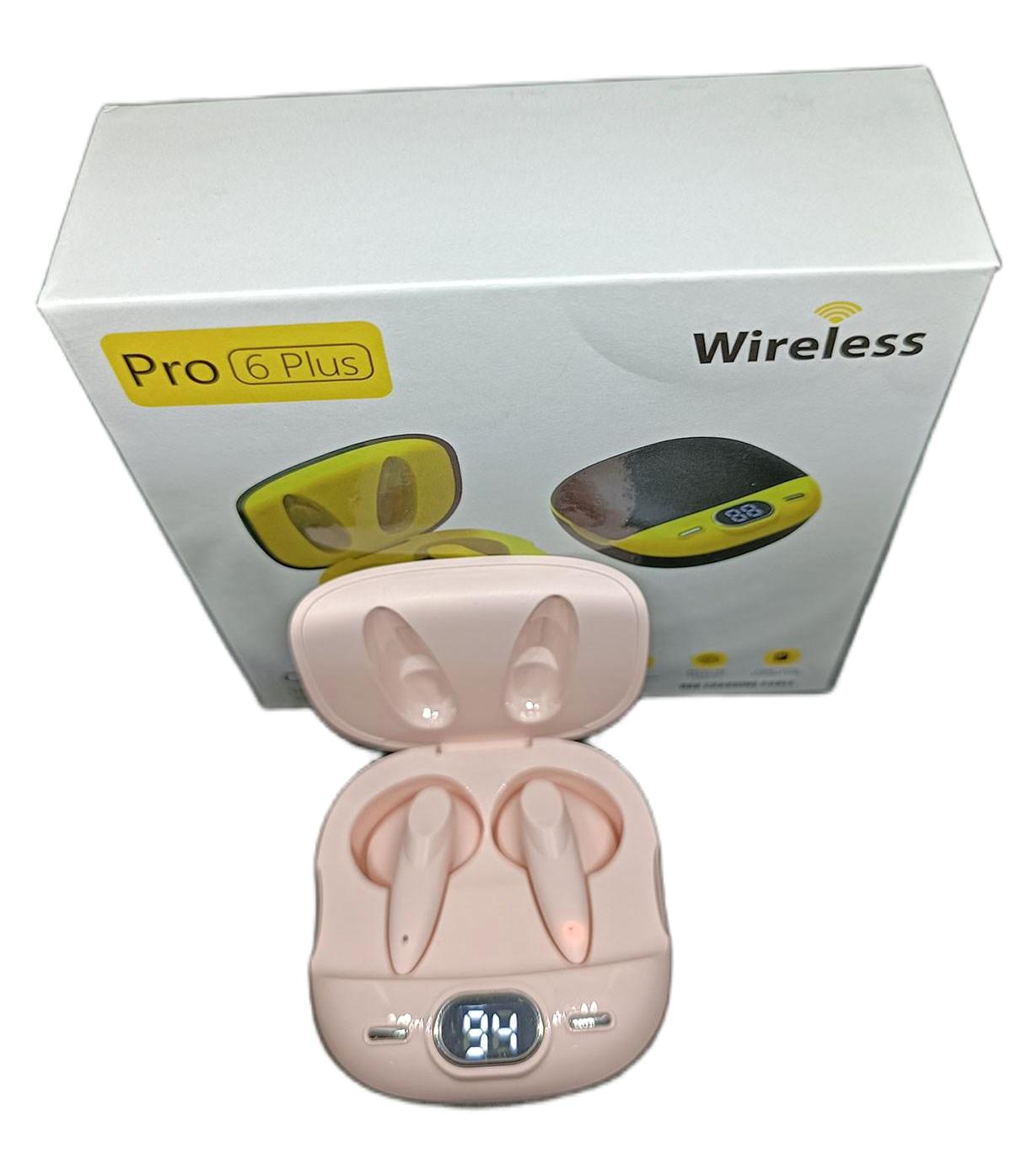 AnyCast Pro6 Plus 5.0 Işıklı Gürültü Önleyici Oyuncu Kablosuz Kulak İçi Bluetooth Kulaklık Pembe