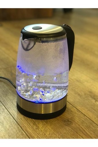 Simtech KM-4717 Cam 2.2 lt Işıklı Klasik Gri Kettle