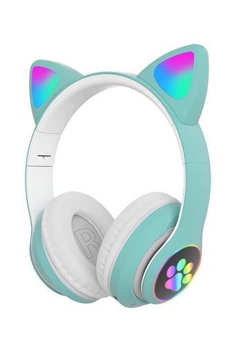 Fuchsia Işıklı Kulak Üstü Bluetooth Kulaklık Yeşil