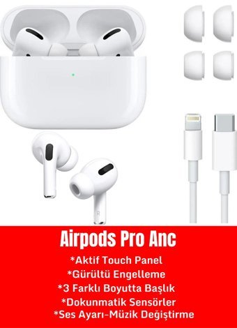 Bakeey AirPods Pro Anc 5.0 Gürültü Önleyici Kulak İçi Bluetooth Kulaklık Beyaz