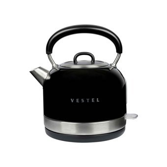 Vestel Retro Paslanmaz Çelik 1.7 lt 2200 W Retro Siyah Kettle