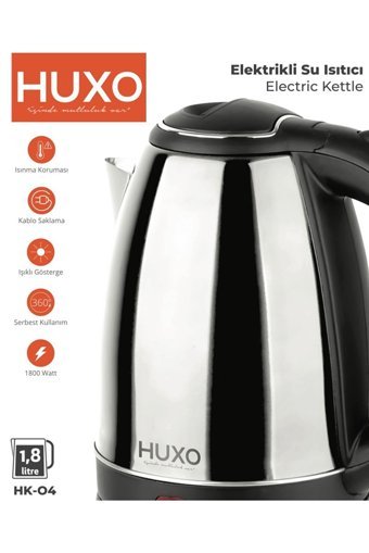 Huxo Metal 1.8 lt 2000 W Klasik Gümüş Kettle