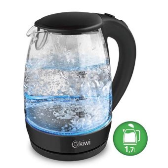 Kiwi Kk 3328 Cam 1.7 lt 2000 W Işıklı Klasik Siyah Kettle