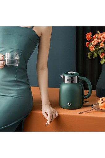 Briz BR1040 Paslanmaz Çelik 1.5 lt 2000 W Retro Yeşil Kettle