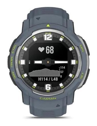 Garmin Instinct Crossover Standard Edition Su Geçirmez 22.86 mm Silikon Kordon Yuvarlak Unisex Akıllı Saat Mavi