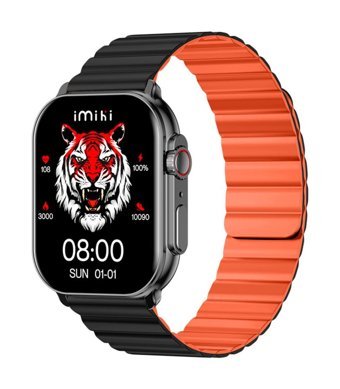 Imiki SF1 Xiaomi Ecosystem Company 45 mm Silikon Kordon Kare Unisex Akıllı Saat Siyah