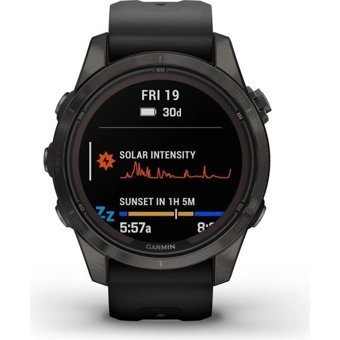 Garmin Fenix 7S Pro Sapphire Su Geçirmez 42 mm Silikon Kordon Yuvarlak Erkek Akıllı Saat Karbon Gri