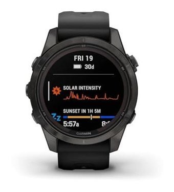 Garmin Fenix 7S Pro Sapphire Su Geçirmez 42 mm Silikon Kordon Yuvarlak Erkek Akıllı Saat Karbon Gri